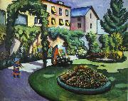 August Macke The Mackes' Garden at Bonn Norge oil painting reproduction